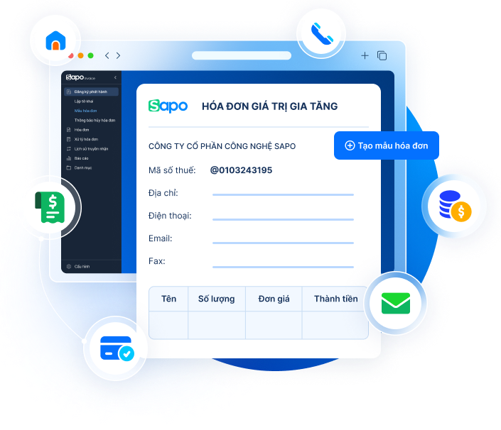 phần mềm hóa đơn điện tử Sapo Invoice