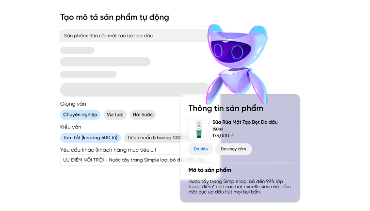 Tạo mô tả sản phẩm tự động với AI trên web Sapo