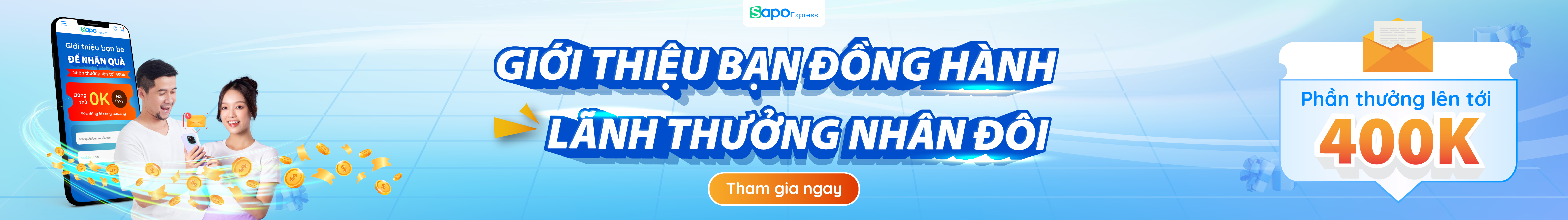 Giới thiệu bạn đồng hành lãnh thưởng nhân đôi