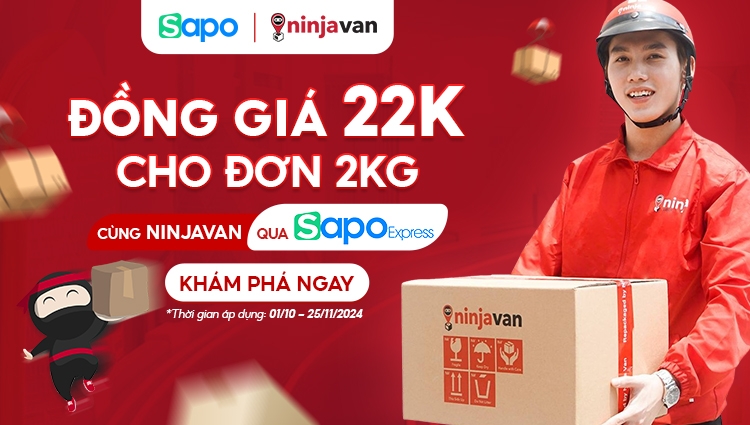 Đồng giá 22k cho đơn 2kg cùng NinjaVan qua Sapo Express