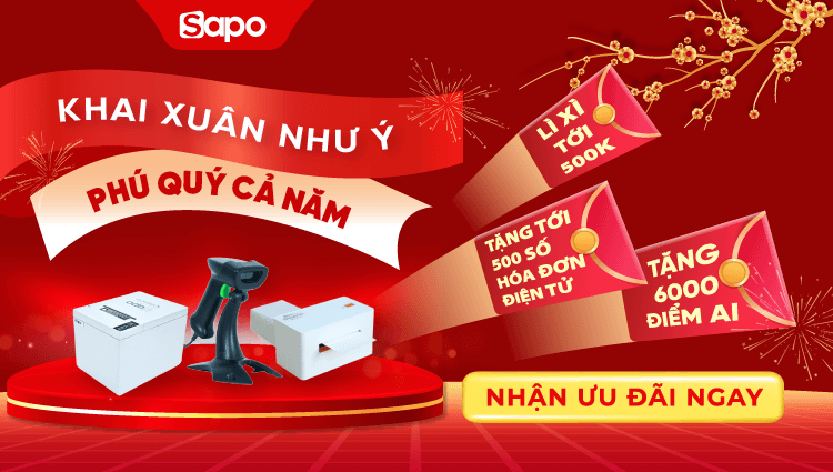 Khai xuân như ý - Phú quý cả năm: Sapo tặng đến 6000 điểm AI khi mua mới phần mềm