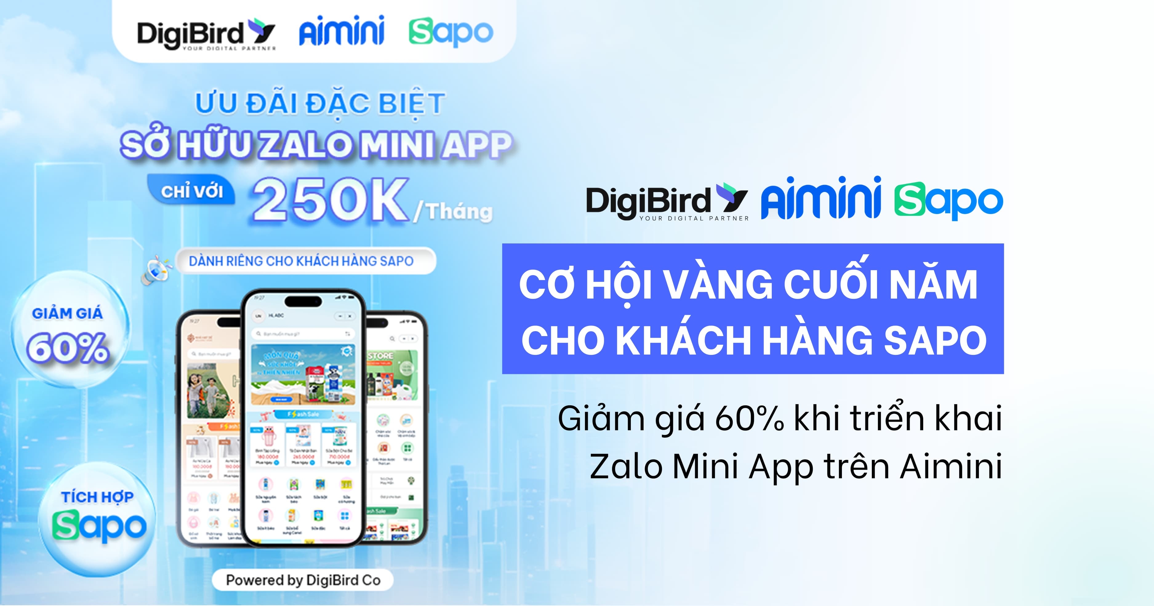 Hệ thống tạo Mini App Aimini Sapo – Tối ưu chi phí, tăng trưởng doanh thu nhanh chóng