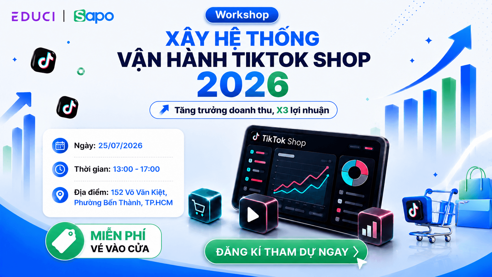 Workshop "Xây hệ thống vận hành TikTok Shop 2026": Bí quyết scale doanh thu bền vững